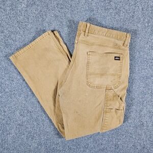 Dickies‎ Canvas Carpenter Pants Beige Men's Tagged Size 38x32 Actual 38x30 Flaw